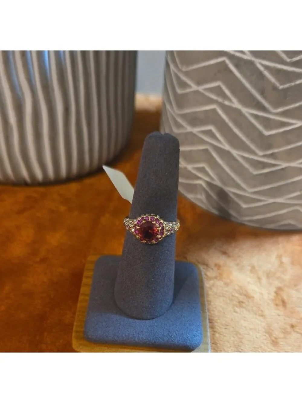 Allure Gold and Red Gemstone Ring